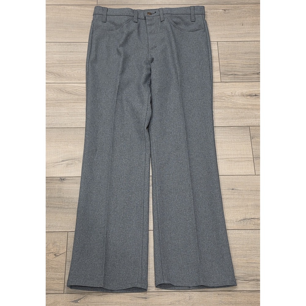 Vtg LEVIS 517 Slacks Sz 34x30(fit32x31) Gray Office Work Bootcut Made in USA